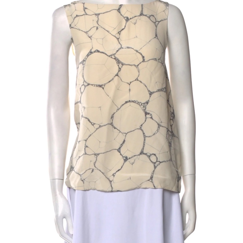 Alexander Wang Cream and Gray Patterned Tank Top